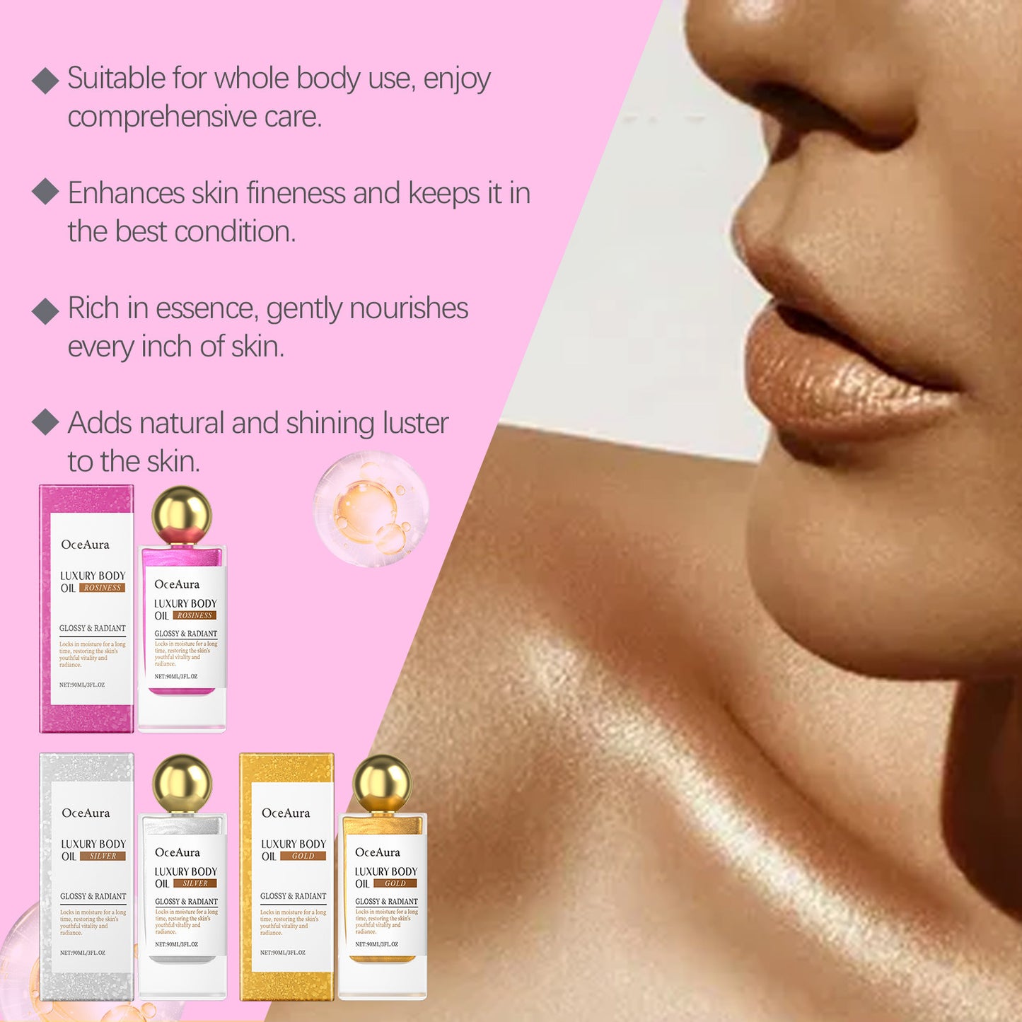 Deep Moisturizing Facial Body Skin Daily Massage Treatment Oil