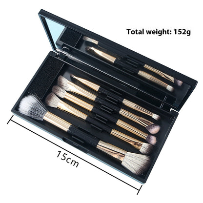 Makeup With Mirror Multifunctional Makeup Brush Suit